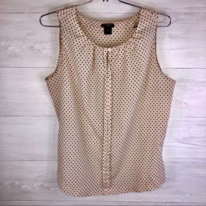 ☀️Ann Taylor MP Cream with black polka dot Blouse